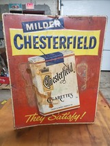 Chesterfield Cigerette Sign Metal Advertisment  Liggett &amp; Myers Tobacco co. - £210.78 GBP