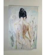 Beautiful Nude Woman Enhanced Print with Gold and Silver Radish Painting... - £35.08 GBP