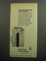 1957 Mark Cross Shirts Ad - The pleasures of pongee - £14.72 GBP