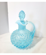 Blue Aqua Hobnail Cruet with Stopper Fenton Hard to Find All Color Incl ... - $170.66 CAD