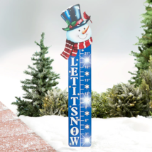 Snowman Snow Gauge SOLAR Lighted LED Christmas Frosty Yard Stake Holiday... - $30.35 CAD
