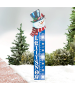 Snowman Snow Gauge SOLAR Lighted LED Christmas Frosty Yard Stake Holiday... - $21.51