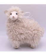 Fluffy Furry white Cream Sheep Decoration Macy&#39;s Gerson 9&quot; - £10.07 GBP