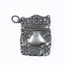 Antique Sterling repousse Chatelaine Stamp box pendant - $123.75