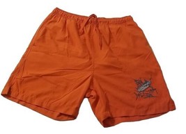 Guy Harvey Swim Trunks Mens L Orange Swimwear Stitched Marlin Swordfish Logo - £9.63 GBP