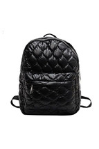 Black Quilted Large Capacity Functional Backpack - $401.93 MXN