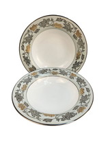 Noritake China Silvine 5487 Soup Bowls Set Of 2 With Floral Leaf Pattern... - $25.23