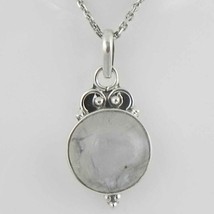 925 Sterling Silver Moonstone Handmade Necklace 18&quot; Chain Festive Gift PS-1962 - £22.40 GBP