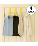 4 Pack Plastic Over The Door Hangers Bath Bedroom Closet yellow - $6.92