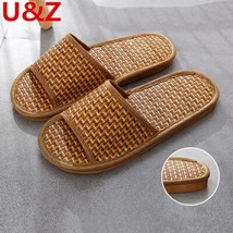 Cool indoor sandals slippers Women Summer straw natural bamboo rattan slippers O - £19.90 GBP