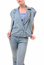 ONE TEASPOON Womens Jacket Denim Stylish Elegant Safari Cozy Blue Size S - £30.09 GBP
