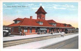 Union Station Railroad Depot Paris Texas 1920s postcard - £5.84 GBP
