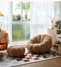 Minimalist Curved Boucle Japan Floor Sofa LoungeChair Accent ARM Chair O... - £547.64 GBP