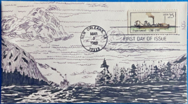 U.S. #2405 25¢ Steamboat MDG (Mark Grabowski) Cachet FDC / First Day Cover - £3.97 GBP