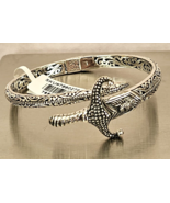 Bali Legacy Sword Cuff Hinged Bracelet in Sterling Silver, 27.8 grams 7.... - $99.95