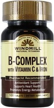 Windmill B-Complex Tablets with Vitamin C and Iron Supplement - 100 Ea - £19.10 GBP
