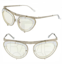 Linda Farrow Erdem Browline Metal Crystal Silver Mirrored EDM3 Sunglasses - £118.11 GBP