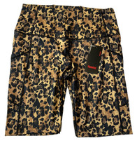 Leopard Print Shorts Legging Size L Brown Black Casual Comfort Haowind - £14.12 GBP