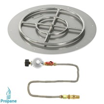American Fireglass SS-RFPMKIT-P-24 24 in. Round Stainless Steel Flat Pan with Ma - £352.20 GBP