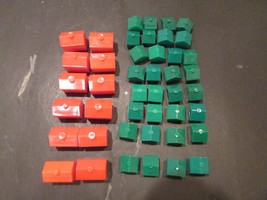 VTG PARKER BROTHERS MONOPOLY BOARD GAME PIECES HOUSES &amp; HOTELS COMPLETE SET - £3.49 GBP