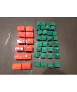 VTG PARKER BROTHERS MONOPOLY BOARD GAME PIECES HOUSES &amp; HOTELS COMPLETE SET - $86.12 MXN