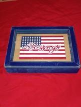 Wood Framed 4TH Of July Decorative Tributes Usa Patriotic Rustic Style Blue Red - £5.65 GBP