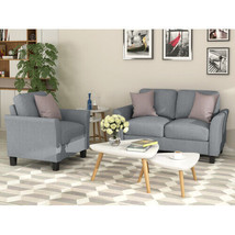 Living Room Furniture Armrest Single Sofa And Loveseat Sofa (Gray) - £471.87 GBP