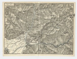 1927 Original Vintage Map Of Vicinity Of Bolzano Bozen Gries South Tyrol / Italy - $27.31