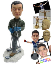 Personalized Bobblehead Attractive Dude Skiing In Full Flow - Sports &amp; Hobbies S - £68.31 GBP