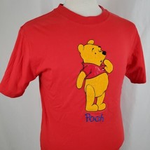 Vintage Winnie the Pooh T-Shirt Medium Red Embroidered Chenille, Mickey ... - $41.99