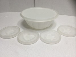 Vintage 1960&#39;S-70&#39;S Tupperware 6 pc JEL-N-SERVE Jello Mold w/4-Insets &amp; Lid - £7.83 GBP