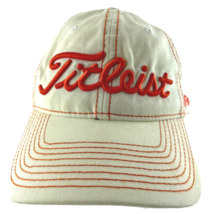 Titleist Golf Cap Pro V1 White w Orange Embroidery 7&quot; Diam Adjustable Band - £11.59 GBP
