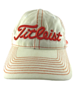 Titleist Golf Cap Pro V1 White w Orange Embroidery 7&quot; Diam Adjustable Band - £11.58 GBP