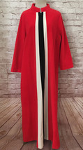 Vintage JC Penney Robe Red Velour Lounge House Coat 1/2 Zip Size 38 (Chest 46) - £39.16 GBP