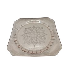 Vintage Pink Depression Glass Square Serving Plate - $24.15