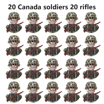 20pcs/lot WW2 Canada Military Soldiers Building Blocks Army Figures Bricks Toys - £12.57 GBP