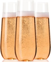 30 Plastic Stemless Champagne Flutes - Disposable Unbreakable toasting, Parties - £28.76 GBP