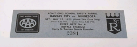 Kansas City Royals May 12 1973 vs Twins Ticket School Safety Patrol 1970... - $18.07