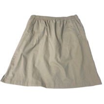 Hasting &amp; Smith Skirt 1X Tan Denim Elastic Waist Pockets Loose Fit Comfort - $12.88