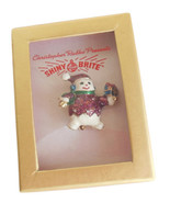 Ladies Christmas Brooch Shiny Brite Santa Jewelry Radko Glitter Enamel Pin - £14.34 GBP