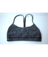Lululemon Flow Y Nulu Luminesce Splatter White Black Sport Bra Size 4 - $27.44 CAD