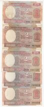 India, 2 Rupias Conjunto De 5 Todo Diferente Cartel Old Issues Billetes - $10.44