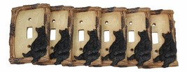 Ebros Black Bear By Branch Twigs Wall Light Cover Set of 6 Single Toggle Switch - £39.95 GBP