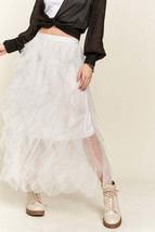 ADORA Ruffled Elastic Waist Midi Skirt - $38.31