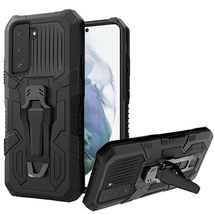 BLACK Shock Resistant Case w/ Metal Clip and Kickstand For Samsung S21 FE - £6.12 GBP