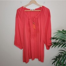C&amp;C California | Coral Top with Embroidery Details, plus womens size 1X - £17.01 GBP