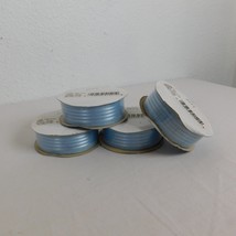 4 Blue Offray Woven Ribbon 7/8" x 15' Each Polyester Nylon Sheer Stripe USA FLAW - £6.17 GBP