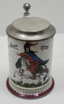 Vtg Kurt Hammer Anno on Horse 1725 Small Beer Stein Mug Zinn Pewter Lid ... - $38.69