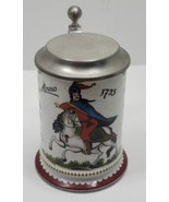 Vtg Kurt Hammer Anno on Horse 1725 Small Beer Stein Mug Zinn Pewter Lid ... - $53.06 CAD