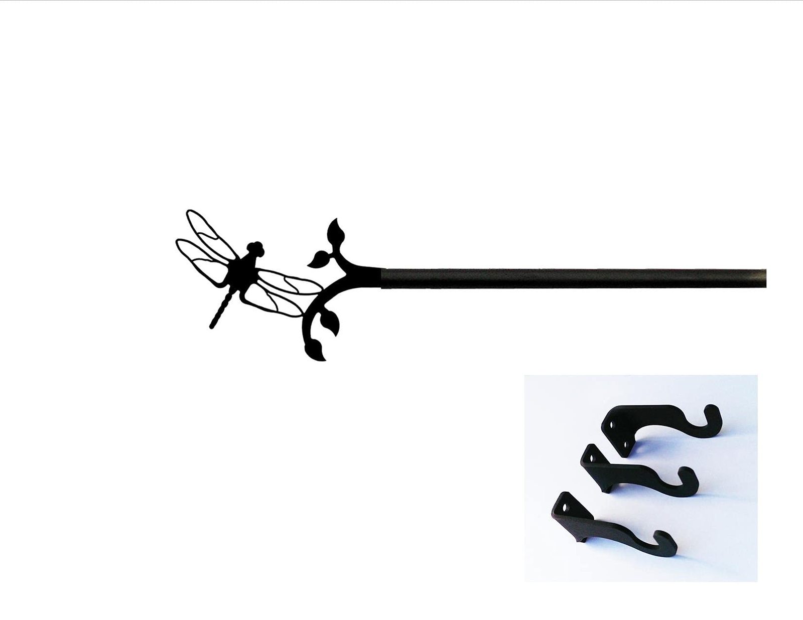 Village Wrought Iron CUR-71-60 Dragonfly Curtain Rod - $79.95